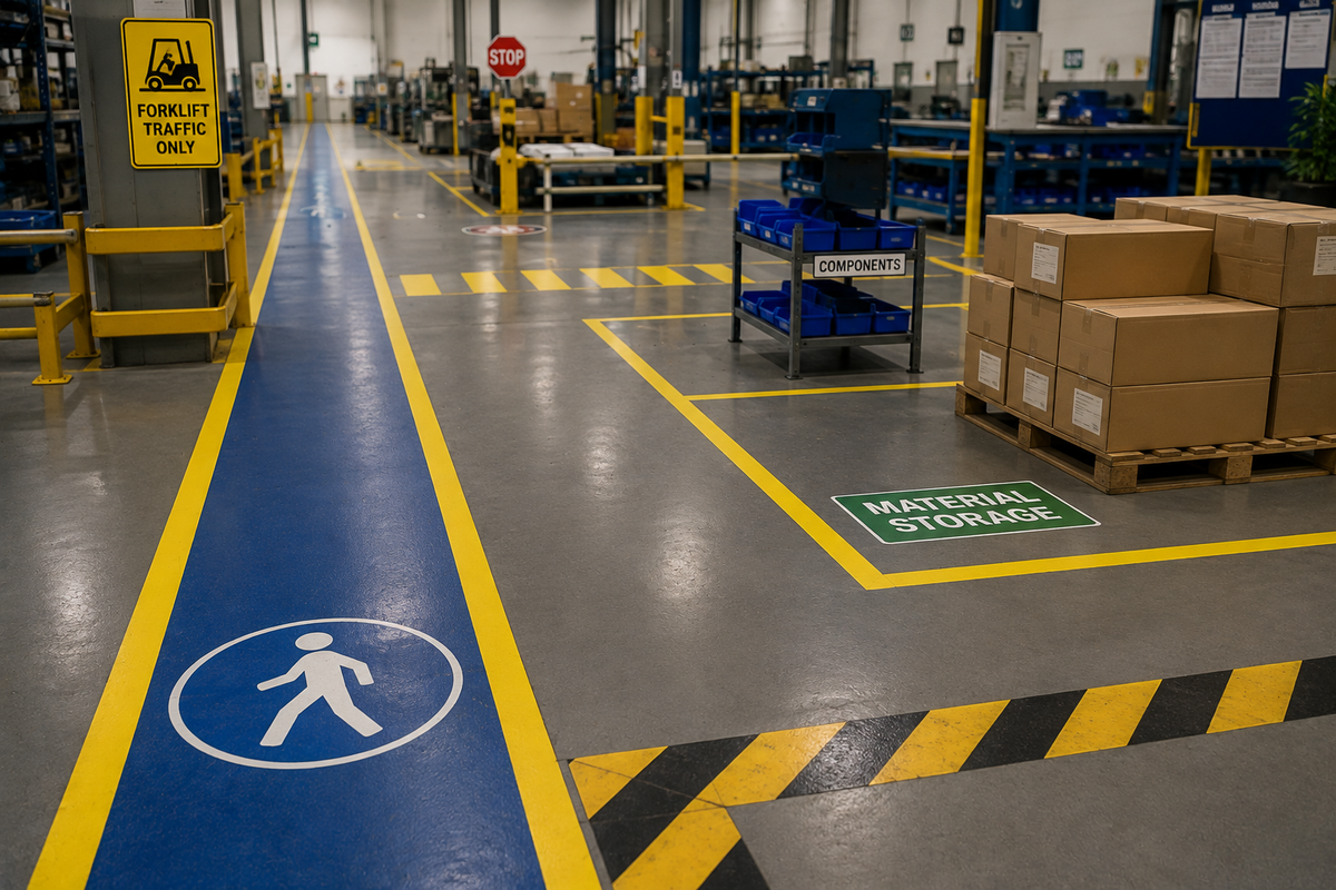 How to Use Floor Marking to Improve Workplace Flow and Safety