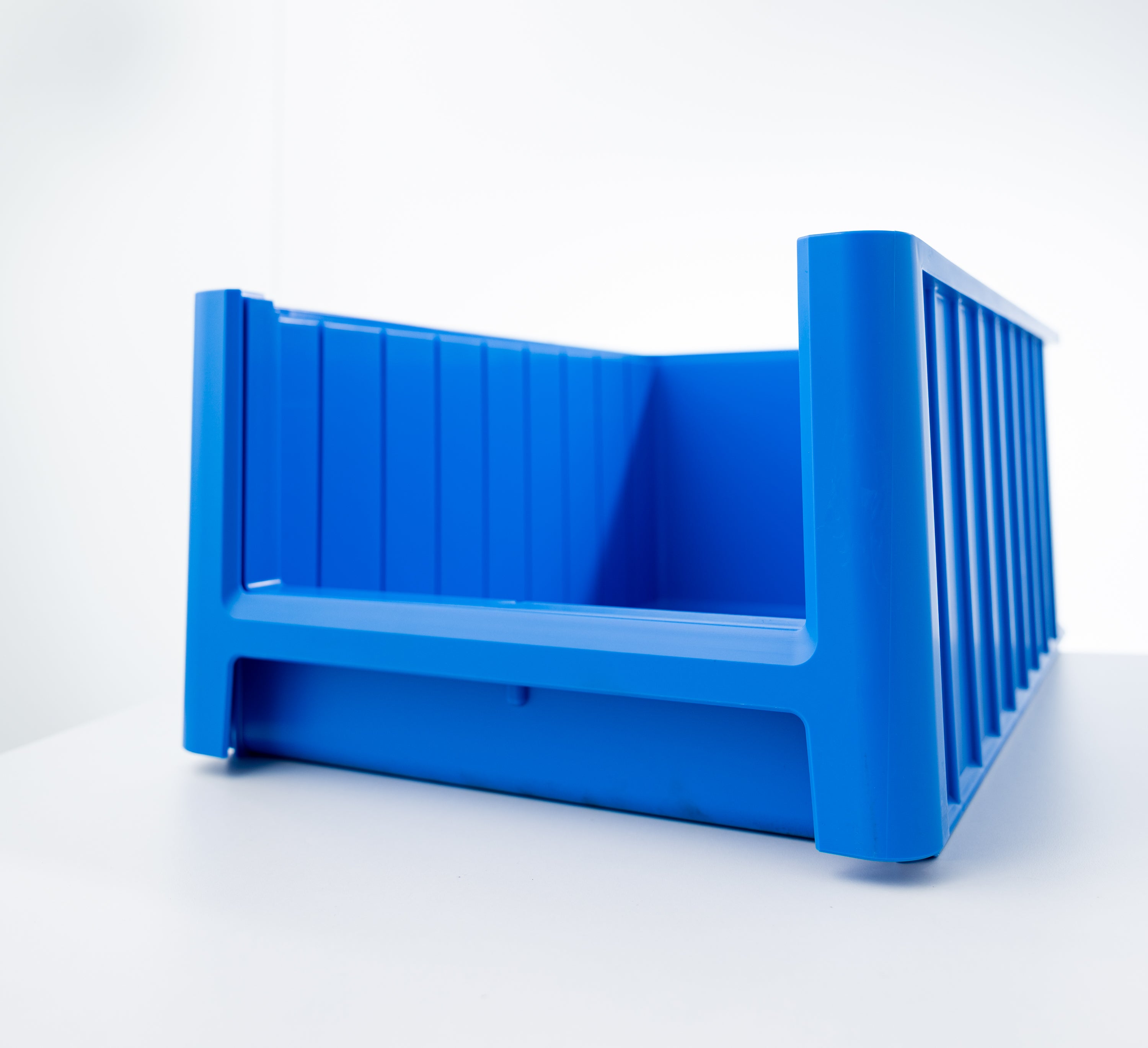 Blue plastic crate