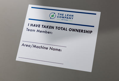 TLC Total Ownership Stickers promote accountability and pride in Lean workplaces. Reinforcing total ownership, these stickers encourage teams to take responsibility. Sized 12.5cm wide x 10cm long, they are clearly visible but not intrusive. Ideal for workstations, equipment, boards, lockers, and walls, these stickers support visual management and continuous improvement. A simple, effective tool for strengthening ownership culture.