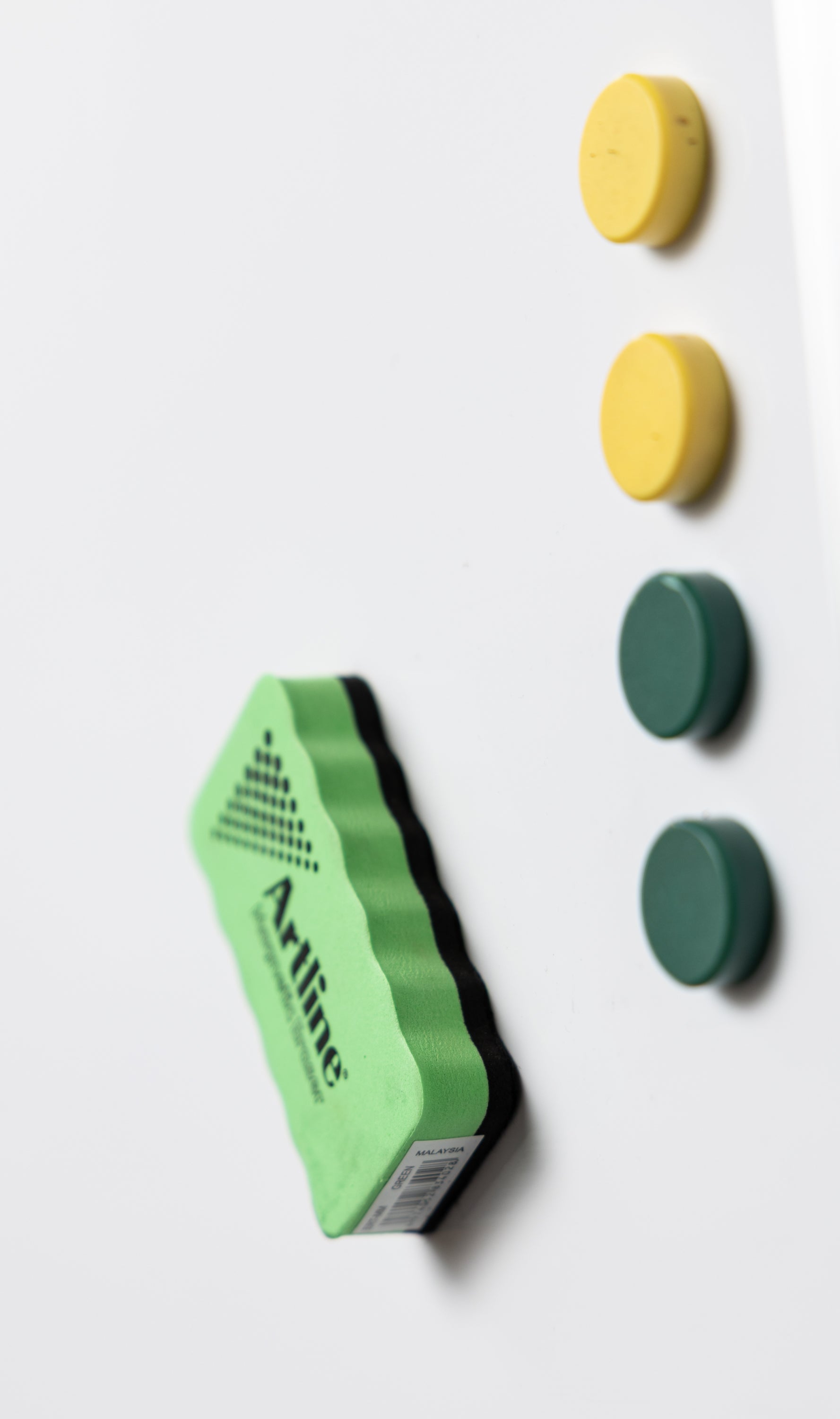 The TLC Magnetic Whiteboard Eraser is designed for quick and convenient cleaning of whiteboards in Lean workplaces. Its magnetic backing allows it to stay attached when not in use, keeping it visible and easy to access. Suitable for factories, offices, training rooms, and visual management areas, this eraser supports clean, readable boards. Available in blue, yellow, or green, it easily aligns with color-coded systems.