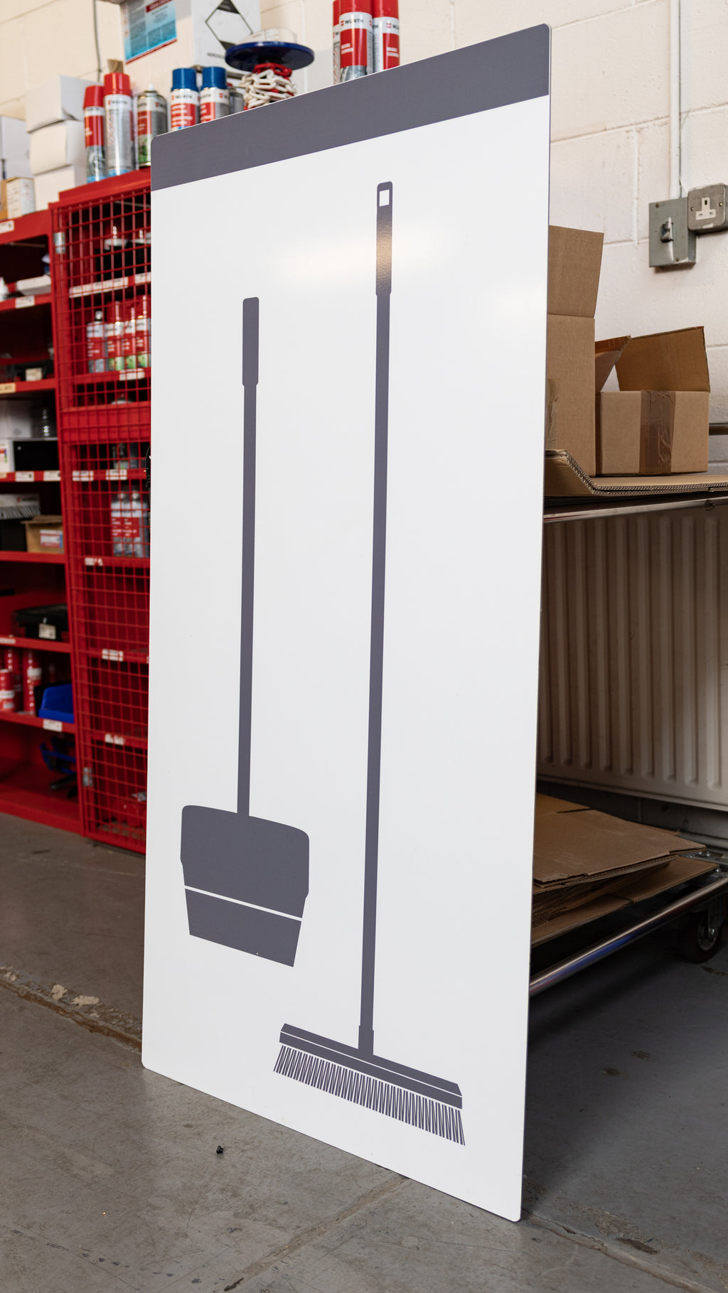 Cleaning Equipment Shadow Board | Handle and Brush | 1500 x 1000mm | 5S Visual Management