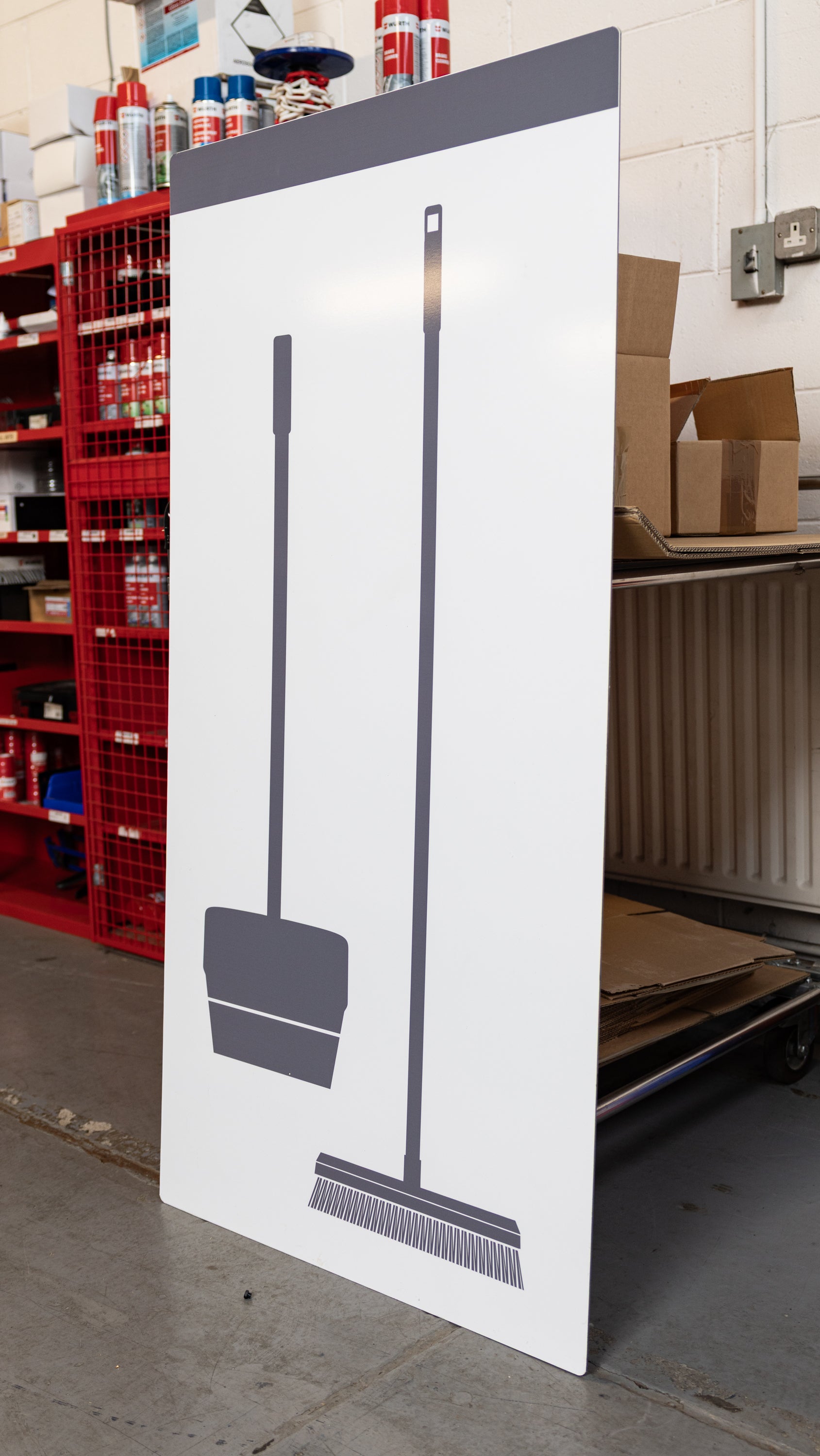 Cleaning Equipment Shadow Board | Handle and Brush | 1500 x 1000mm | 5S Visual Management