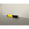 Foam corner edge protector fitted over square exposed corners to reduce injury risk in warehouse and manufacturing environments