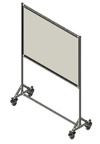 TLC Double-Sided Mobile Whiteboard on Wheels | Magnetic Dry-Wipe | 1290 x 1800mm