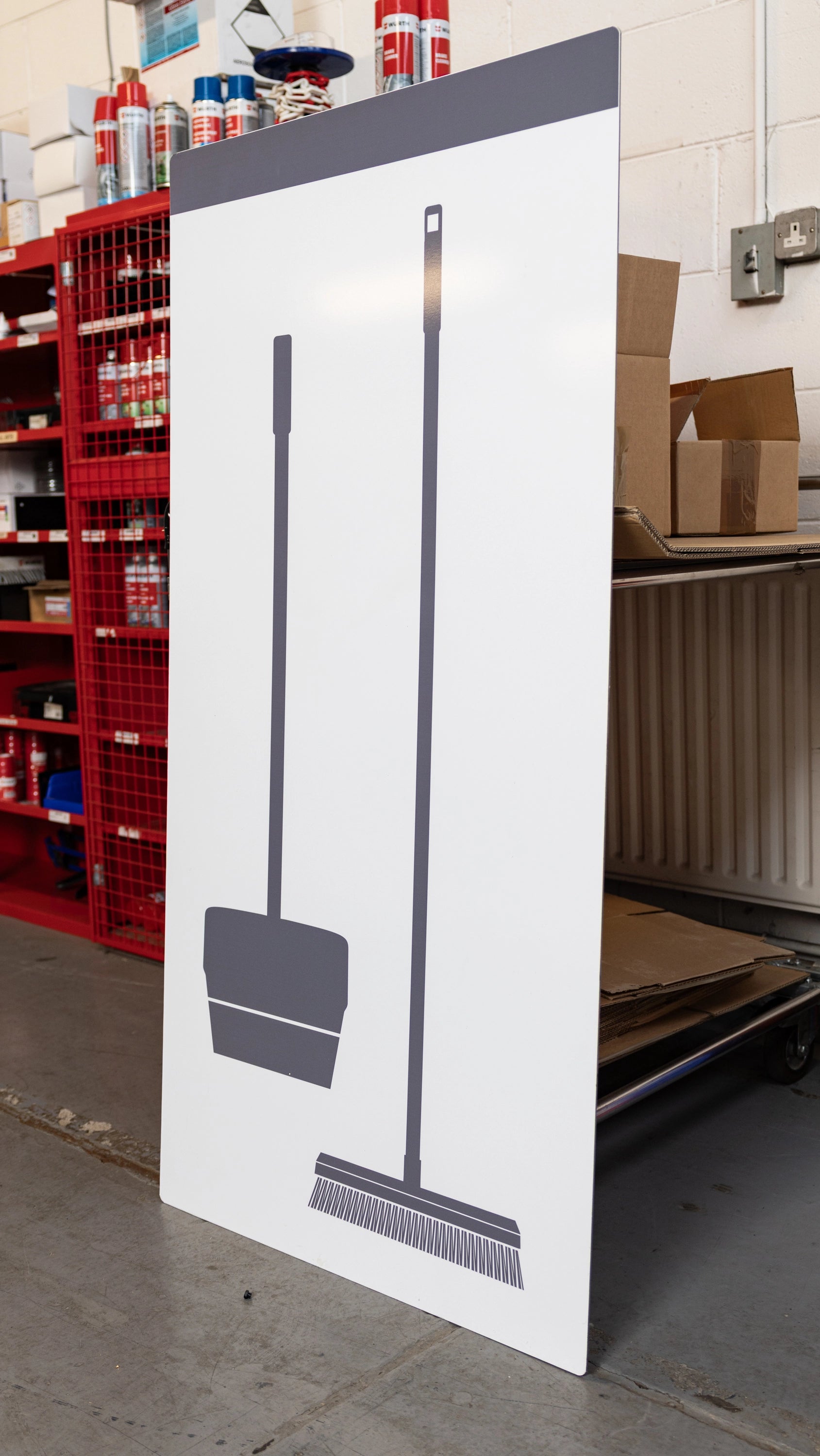 Cleaning Equipment Shadow Board | Handle and Brush | 1500 x 1000mm | 5S Visual Management
