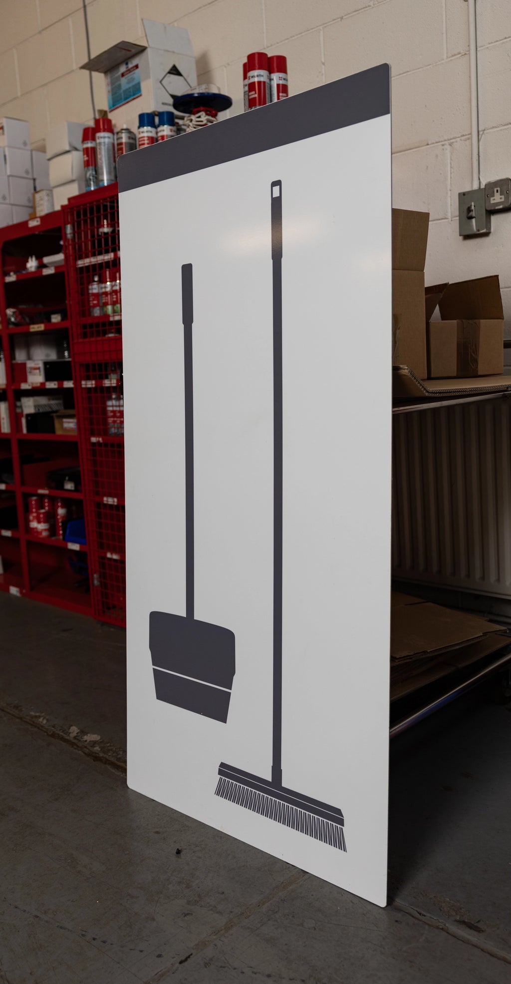 Cleaning Equipment Shadow Board | Handle and Brush | 1500 x 1000mm | 5S Visual Management